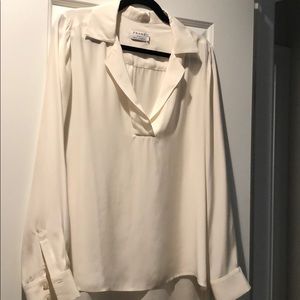 FRAME eggshell silk blouse in large